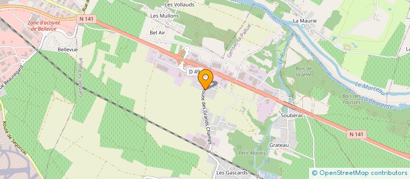 localisation de l'entreprise SCI GUIDELCAR à GENSAC-LA-PALLUE