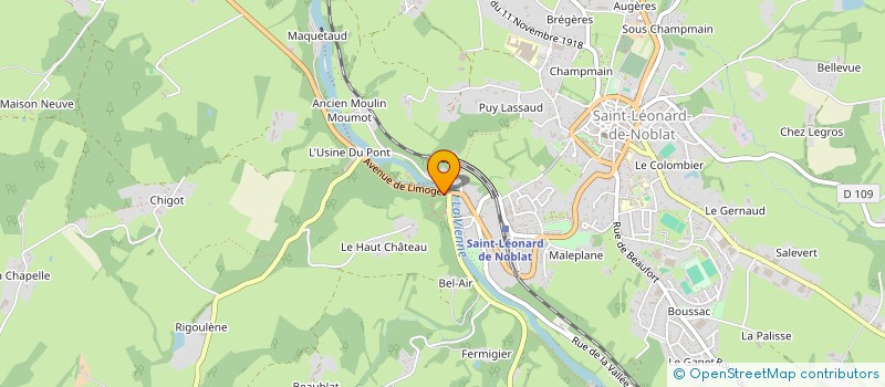 localisation de l'entreprise SCI GUTENBERG à SAINT-LEONARD-DE-NOBLAT