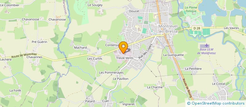localisation de l'entreprise SCI HBZ IMMO à MONTREVEL-EN-BRESSE