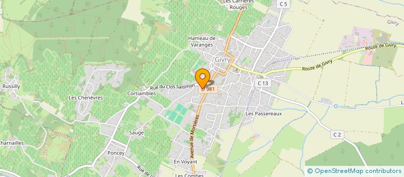 localisation de l'entreprise SCI HCP  GIVRY