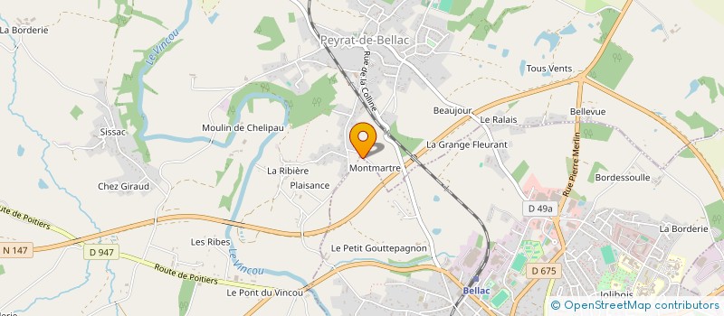 localisation de l'entreprise SCI HELENA à PEYRAT-DE-BELLAC