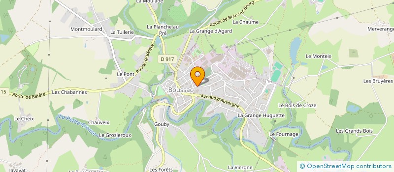 localisation de l'entreprise SCI HESTIA à BOUSSAC