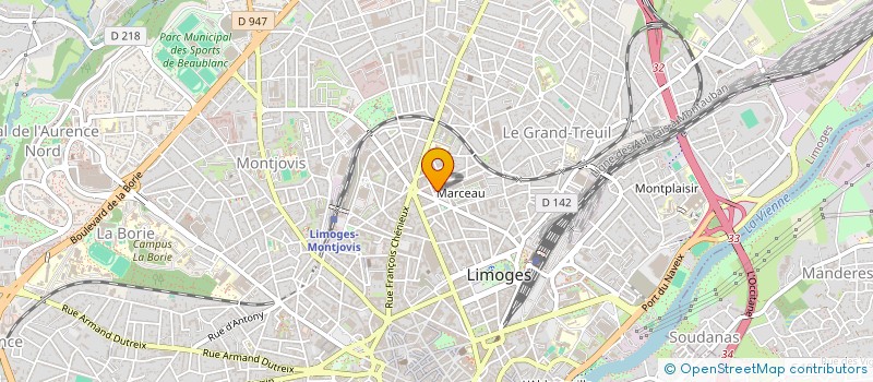 localisation de l'entreprise SCI HOCHE MARCEAU à LIMOGES