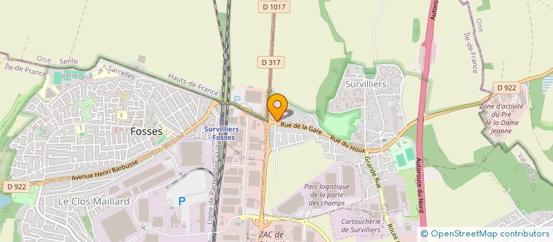 localisation de l'entreprise SCI HOSSA  SURVILLIERS