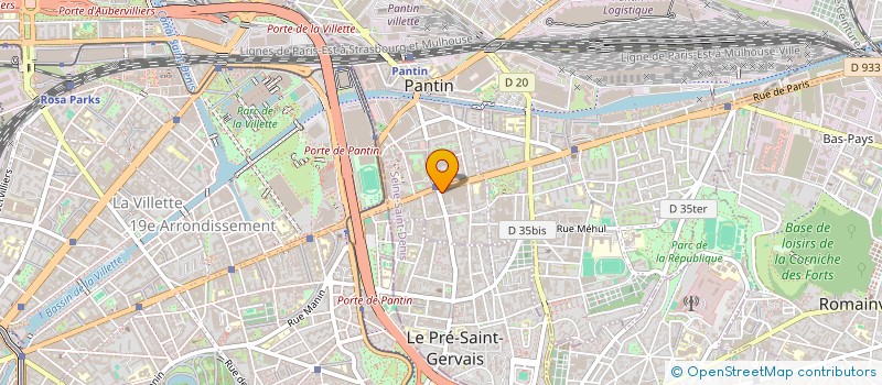 localisation de l'entreprise SCI HSC  PANTIN