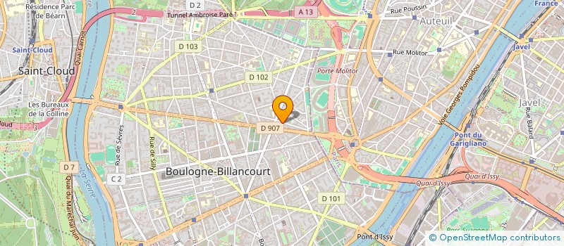 localisation de l'entreprise SCI HUEBER VIRAT à BOULOGNE-BILLANCOURT