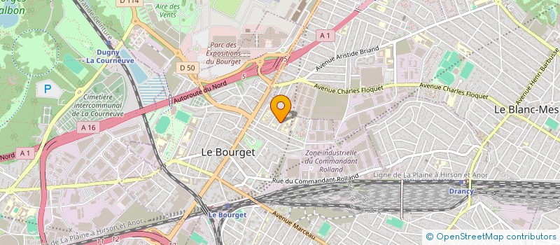 localisation de l'entreprise SCI HUGUES à LE BOURGET