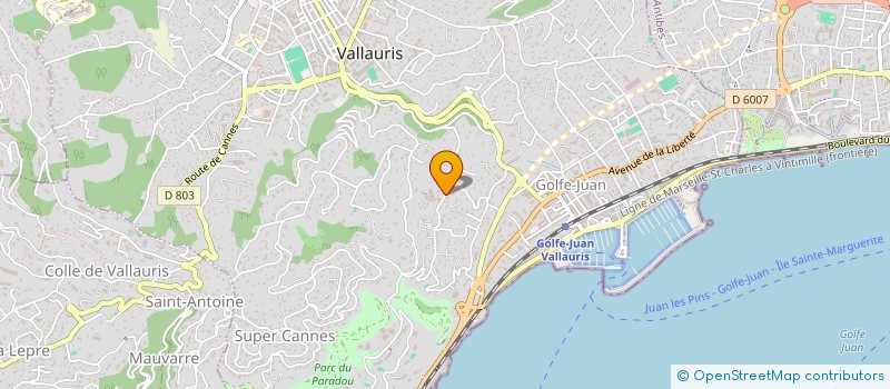 localisation de l'entreprise SCI IMMO CINQ à VALLAURIS