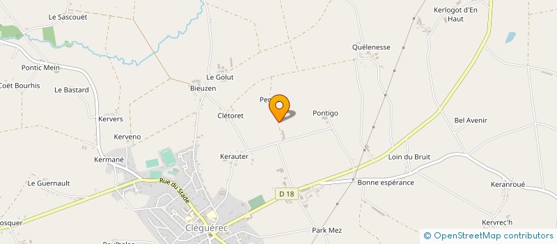 localisation de l'entreprise SCI IMPASSE DE LA FONTAINE  CLEGUEREC