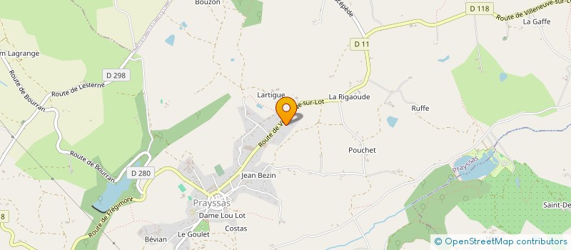 localisation de l'entreprise SCI INZA IMMO à PRAYSSAS