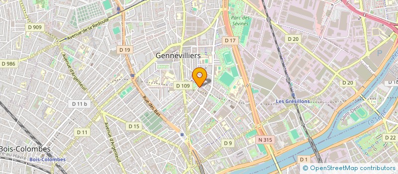 localisation de l'entreprise SCI J.A.C. à GENNEVILLIERS