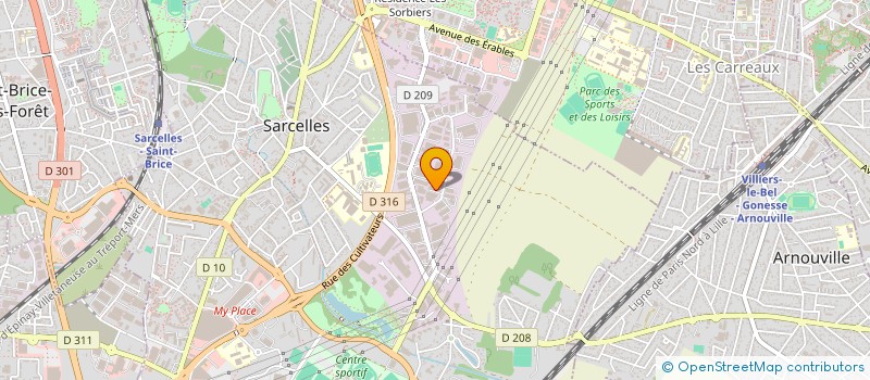 localisation de l'entreprise SCI J.A.I.  SARCELLES