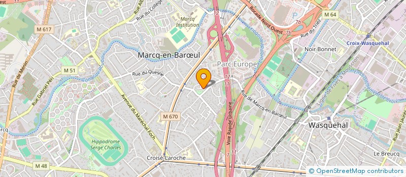 localisation de l'entreprise SCI J.BAILLEAU à MARCQ-EN-BARŒUL