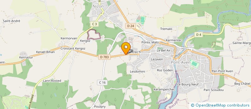 localisation de l'entreprise SCI J.F.T.  PONT-AVEN