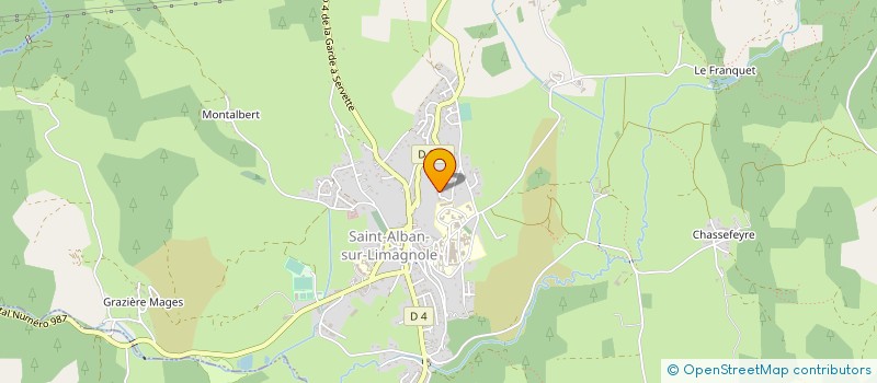 localisation de l'entreprise SCI JBM  SAINT-ALBAN-SUR-LIMAGNOLE