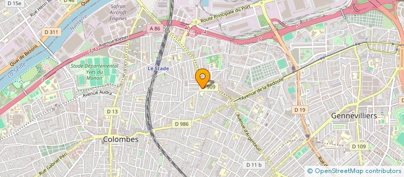 localisation de l'entreprise SCI JJJ INVESTISSEMENTS à COLOMBES