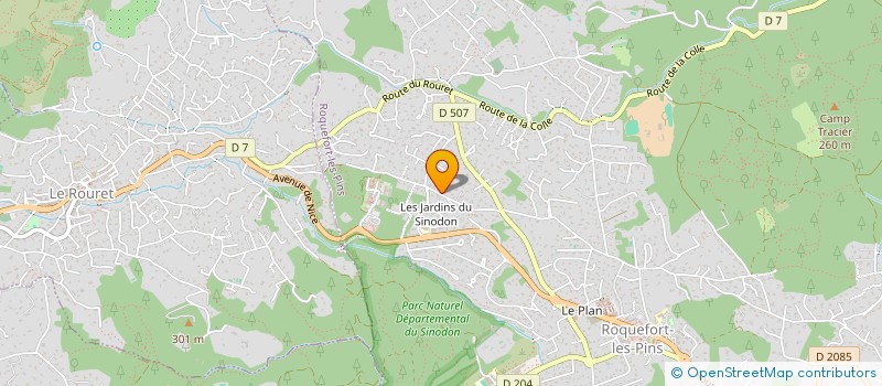 localisation de l'entreprise SCI JMG à ROQUEFORT-LES-PINS