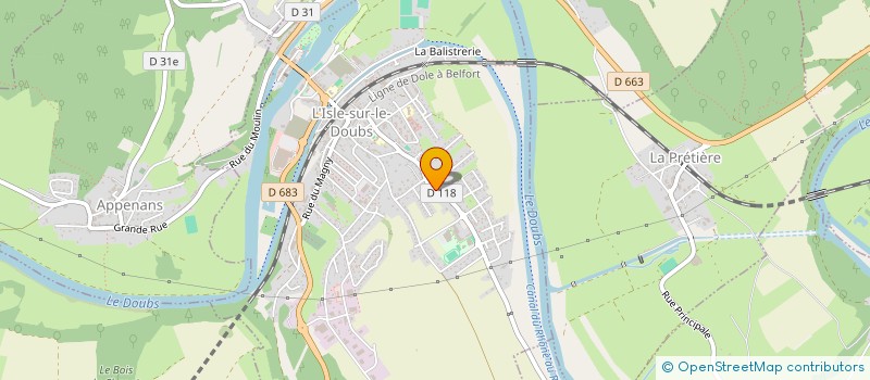 localisation de l'entreprise SCI JMP  L'ISLE-SUR-LE-DOUBS