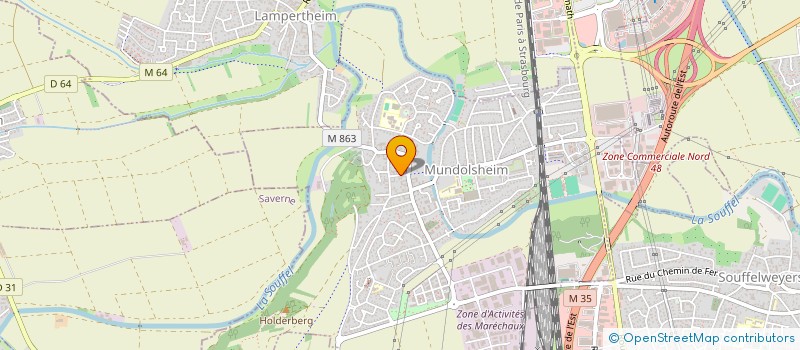 localisation de l'entreprise SCI JOBRU  MUNDOLSHEIM