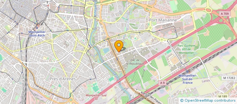 localisation de l'entreprise SCI JOUVET ET MORELLI  MONTPELLIER