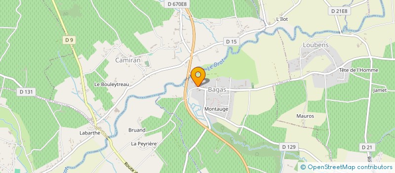 localisation de l'entreprise SCI JP3M  BAGAS