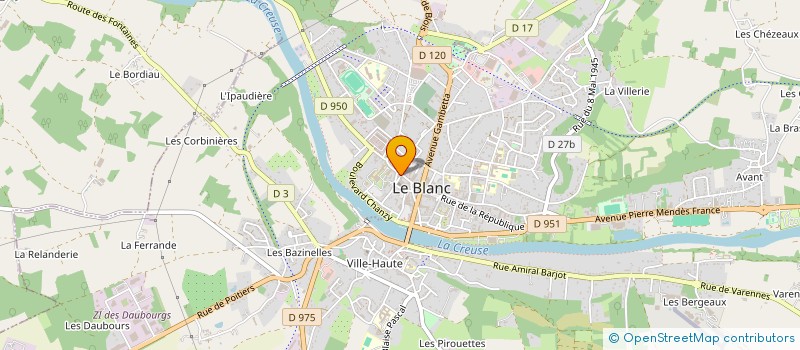 localisation de l'entreprise SCI JRO à LE BLANC