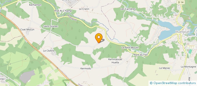 localisation de l'entreprise SCI JUTOLOR  HUELGOAT