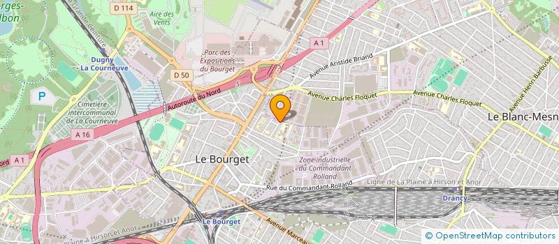 localisation de l'entreprise SCI KB INVEST à LE BOURGET