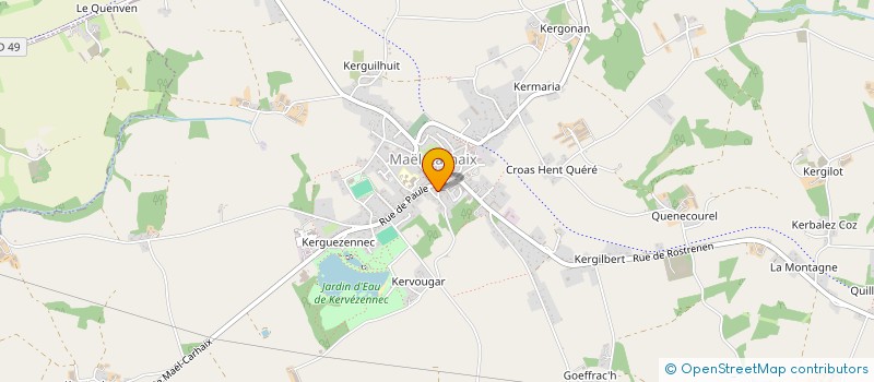 localisation de l'entreprise SCI KERANGUYADER  MAEL-CARHAIX