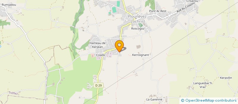 localisation de l'entreprise SCI KERIZAC IMMO 29  PLOUNEVEZ-LOCHRIST