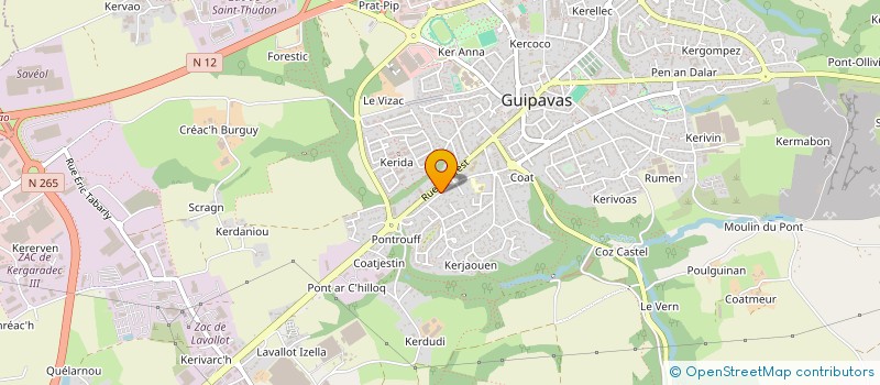 localisation de l'entreprise SCI KERLOC  GUIPAVAS