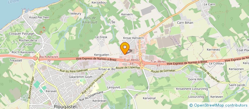 localisation de l'entreprise SCI KERMEVAL  PLOUGASTEL-DAOULAS
