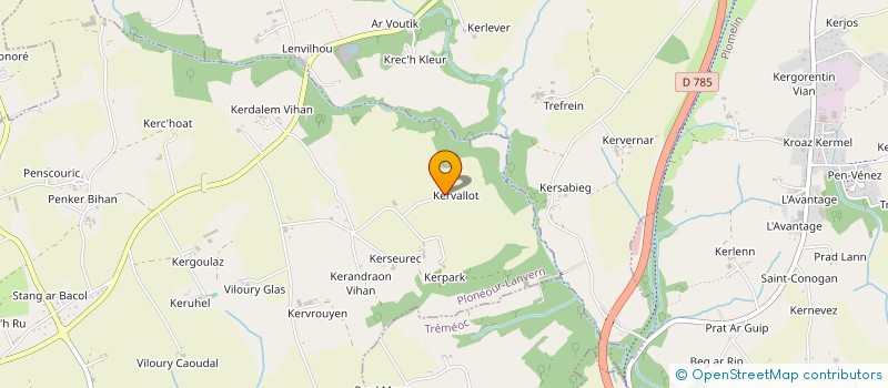 localisation de l'entreprise SCI KERVALLOT  PLONEOUR-LANVERN