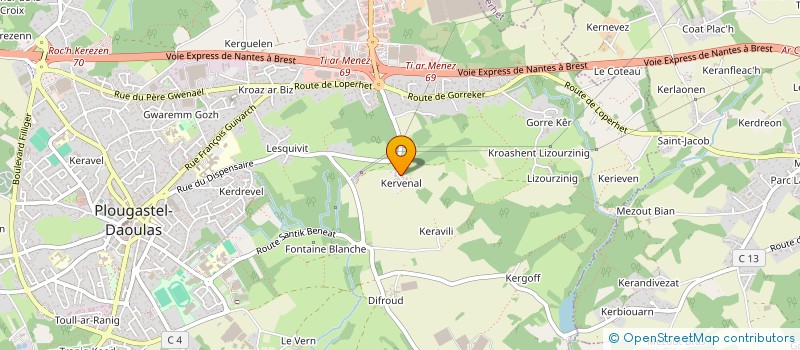 localisation de l'entreprise SCI KERVENAL  PLOUGASTEL-DAOULAS