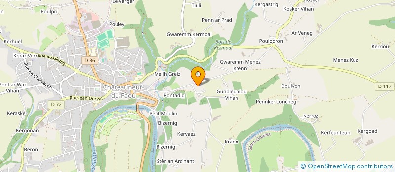 localisation de l'entreprise SCI KERWENN à CHATEAUNEUF-DU-FAOU