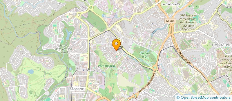 localisation de l'entreprise SCI KINE SCRIBE MALBOSC à MONTPELLIER
