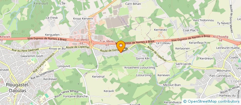 localisation de l'entreprise SCI KROAS NEVEZ  PLOUGASTEL-DAOULAS