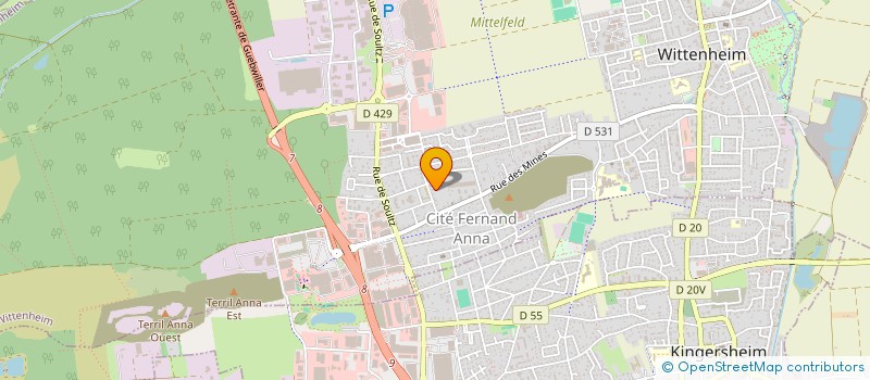 localisation de l'entreprise SCI KUNTZ  WITTENHEIM