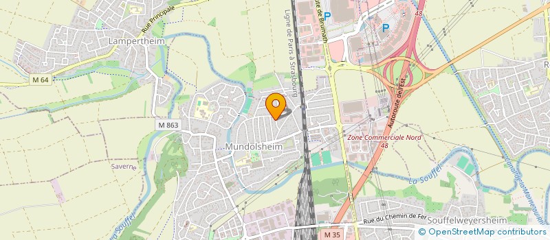 localisation de l'entreprise SCI KW  MUNDOLSHEIM