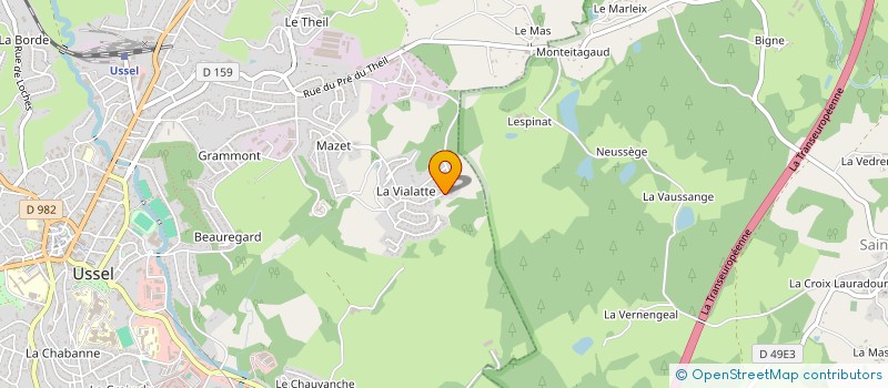 localisation de l'entreprise SCI L ESQUILON à USSEL