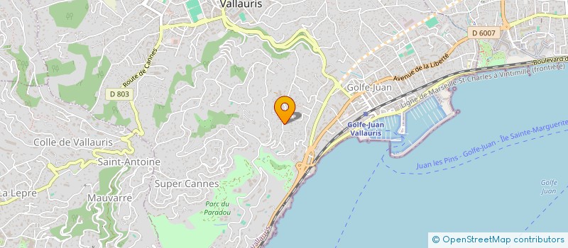 localisation de l'entreprise SCI L HOURISOUN à VALLAURIS