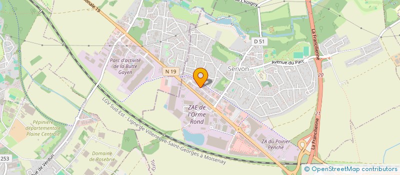 localisation de l'entreprise SCI L'ORANGERIE DU PARC  SERVON