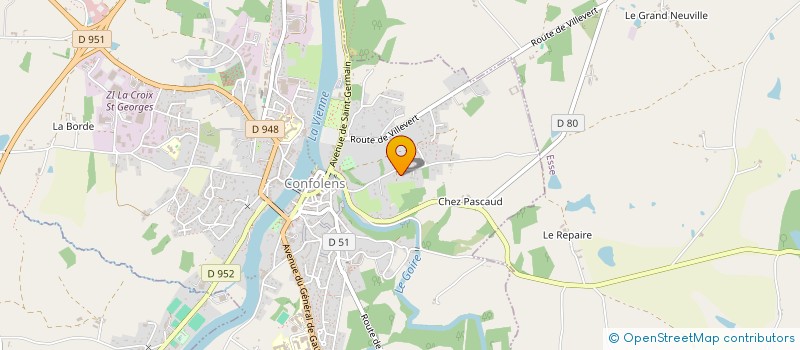 localisation de l'entreprise SCI LA CHATAIGNERAIE à CONFOLENS