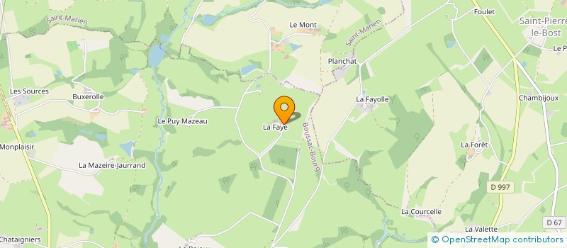 localisation de l'entreprise SCI LA FAYE à BOUSSAC