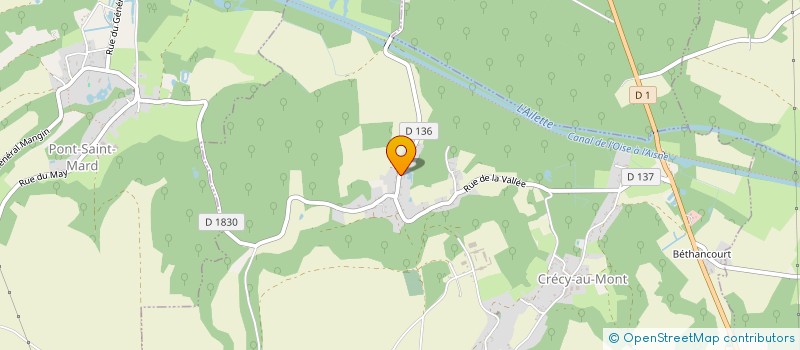 localisation de l'entreprise SCI LA FERME DE LA VALLEE  CRECY-AU-MONT