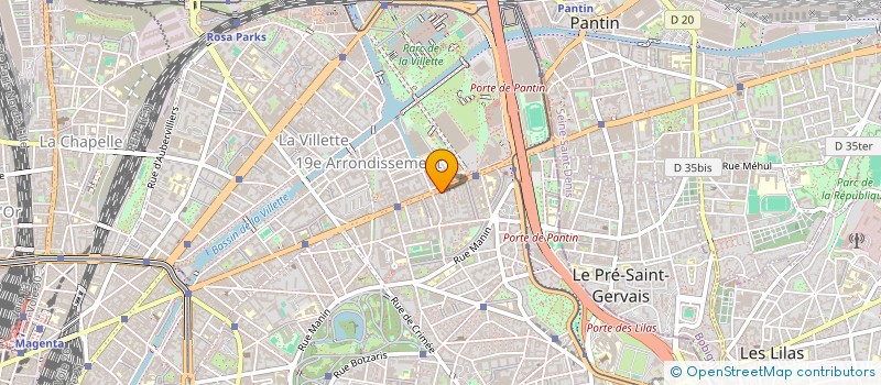 localisation de l'entreprise SCI LA FERME DE LA VILLETTE à PARIS