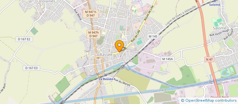 localisation de l'entreprise SCI LA FLORIA à LA BASSEE
