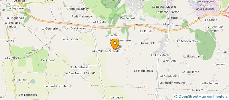 localisation de l'entreprise SCI LA GIRAUDAIS  MAEN ROCH