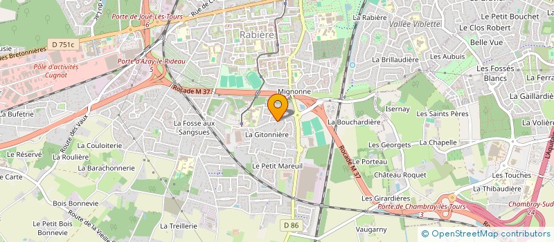 localisation de l'entreprise SCI LA GITONNIERE à JOUE-LES-TOURS