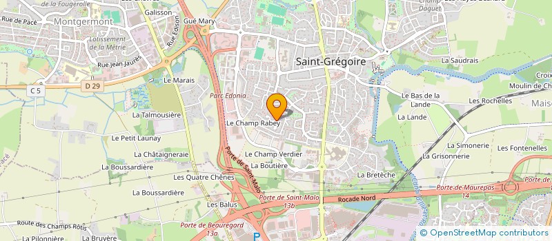 localisation de l'entreprise SCI LA GRANGE CARTIER  SAINT-GREGOIRE